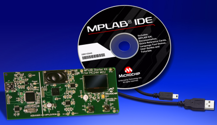 Демоплата  The MPLAB Starter Kit for PIC24H MCUs is a complete hardware and software kit for exploring the power of PIC24H family of MCUs for multi-tasking needs. With a built-in debugger on the board, simply install the software and connect the USB cable to the PC.