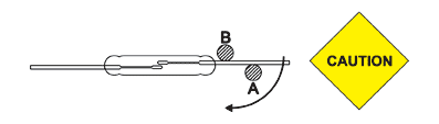 Рис. 34. Формовка выводов геркона при фиксации вывода в двух точках
