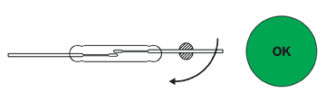 Формовка вывода геркона при полной фиксации (вариант 1)