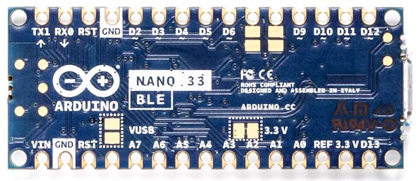  Arduino Nano 33 BLE Sense -размер платы меньше, чем упаковка жевательной резинки