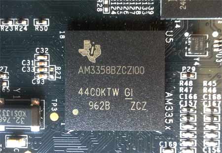 У BeagleBone Black, начиная с  Revision B вместо AM3359, устанавливается процессор AM3358.