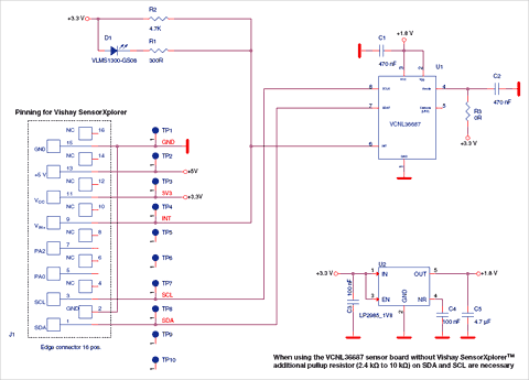 Схема принципиальная электрическая платы VCNL36687S-SB