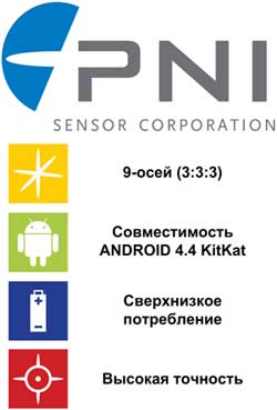 Концентратор SENtral™- A от компании PNI для ОС Android 4.4 KitKat