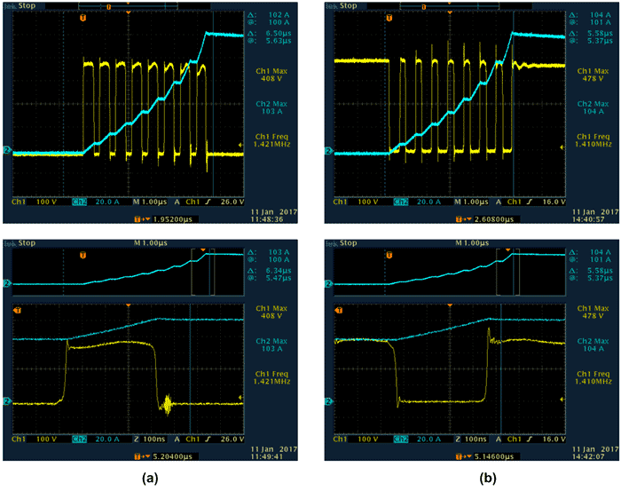 Осциллограммы переключений транзисторов с ферритовыми SMD-фильтрами